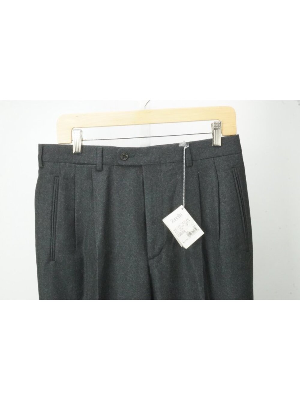 Zanella Giorgio Dark Gray Flannel Wool Mens Dress Pants Sz 48 EU BRAND NEW
